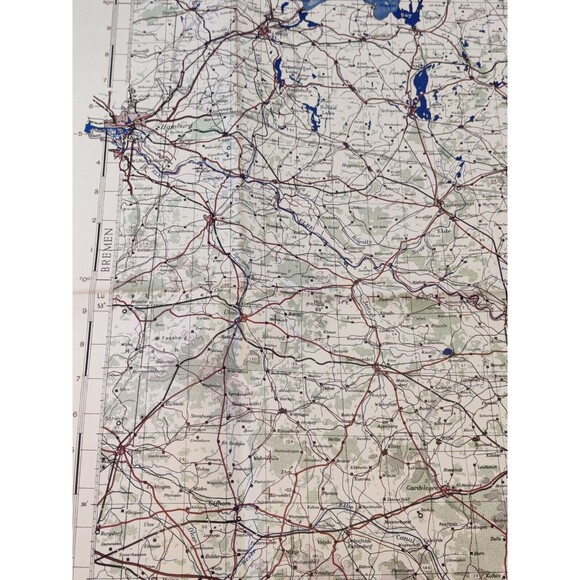 US WWII 1944 Map of Berlin Region 3rd Edition 1944 Survey WW2 USA 33.5"x28" - Picture 9 of 16